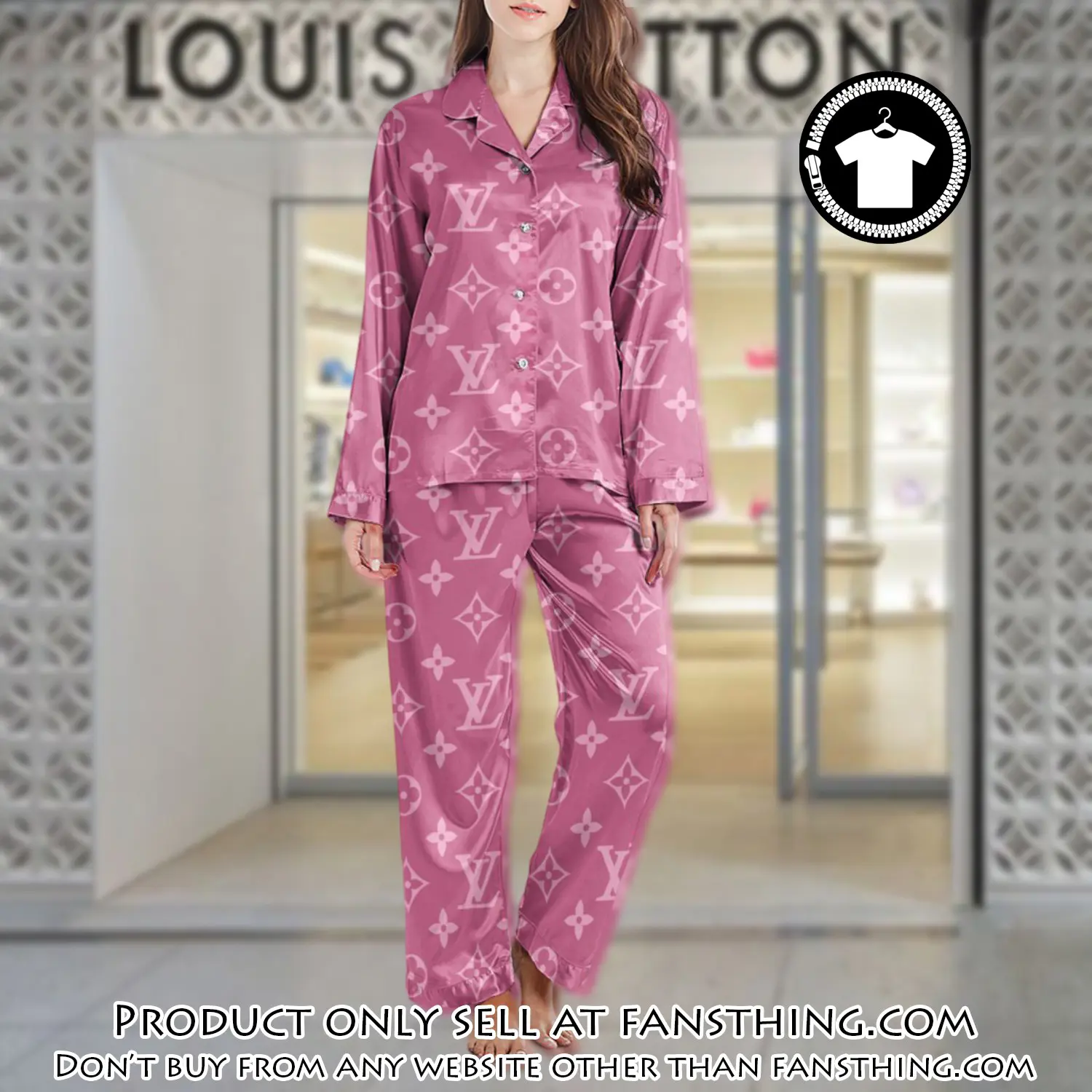 Lv monogram long satin pajama set pjs1014 fst0723564